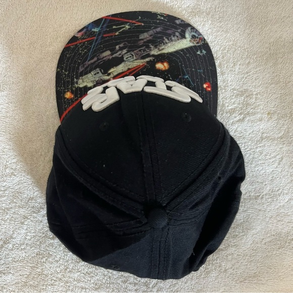 Lucasfilm's "Star Wars" Adjustable Black Cap with Star Graphics on Brim - Picture 9 of 16